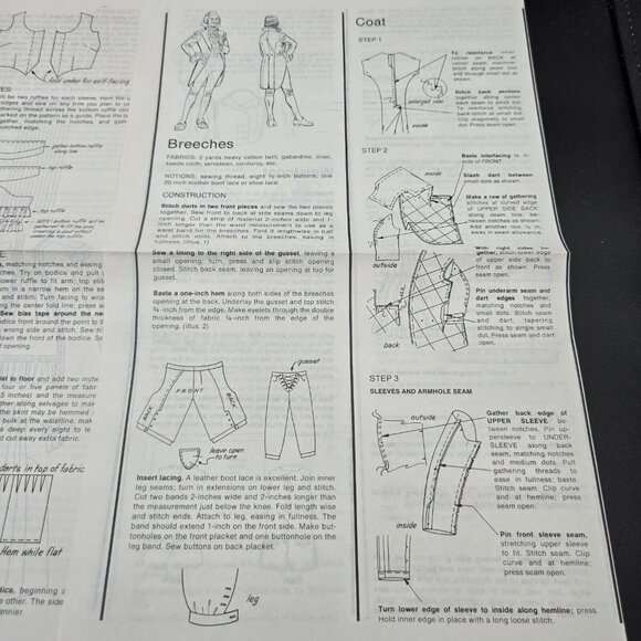 Historical Times 18th Century Dress & Men's Breeches Coat Pattern Early American - Picture 4 of 4